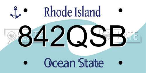 842QSB Rhode Island License Plate