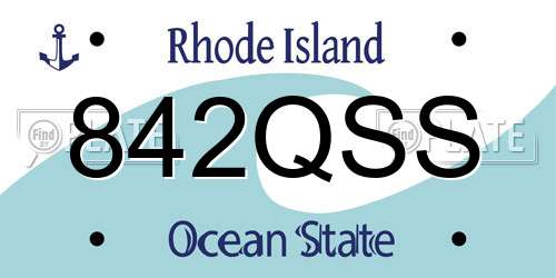 842QSS Rhode Island License Plate