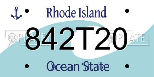 842T20 Rhode Island License Plate