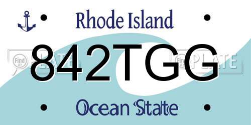 842TGG Rhode Island License Plate