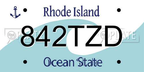 842TZD Rhode Island License Plate