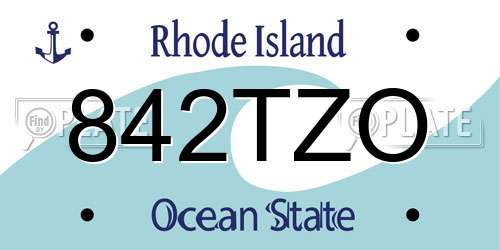 842TZO Rhode Island License Plate