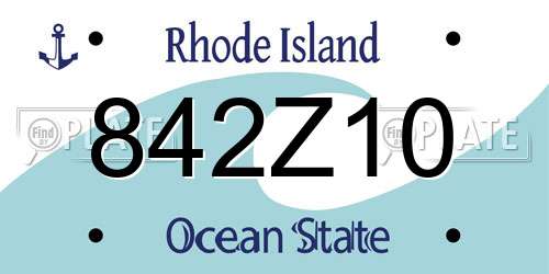 842Z10 Rhode Island License Plate