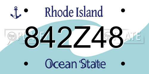 842Z48 Rhode Island License Plate