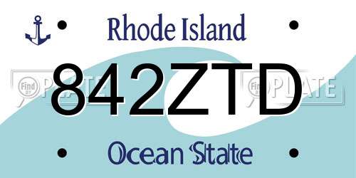 842ZTD Rhode Island License Plate