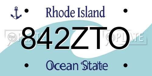 842ZTO Rhode Island License Plate