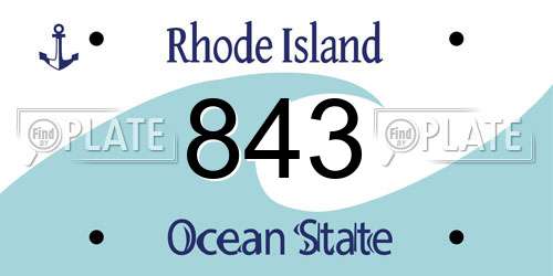 843 Rhode Island License Plate
