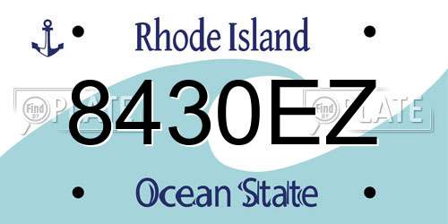 8430EZ Rhode Island License Plate