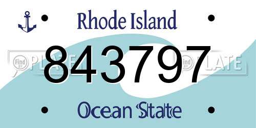 843797 Rhode Island License Plate