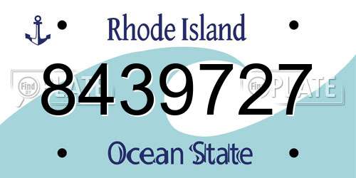 8439727 Rhode Island License Plate