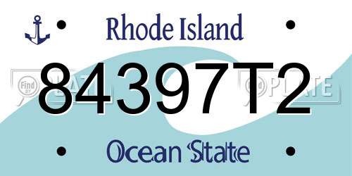 84397T2 Rhode Island License Plate