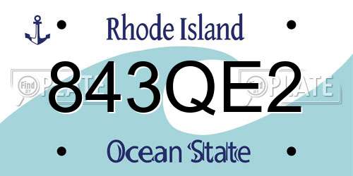 843QE2 Rhode Island License Plate