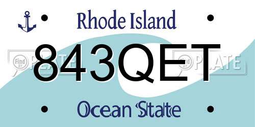 843QET Rhode Island License Plate