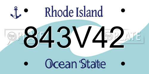 843V42 Rhode Island License Plate