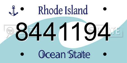 8441194 Rhode Island License Plate