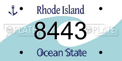 8443 Rhode Island License Plate