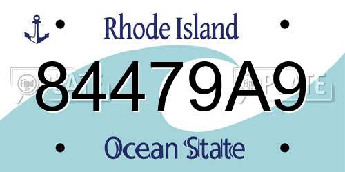 84479A9 Rhode Island License Plate