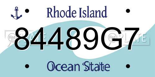 84489G7 Rhode Island License Plate
