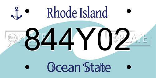 844Y02 Rhode Island License Plate