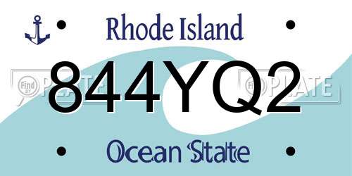 844YQ2 Rhode Island License Plate