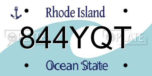 844YQT Rhode Island License Plate