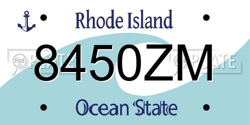 8450ZM Rhode Island License Plate