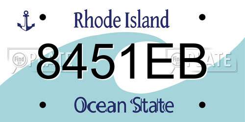 8451EB Rhode Island License Plate