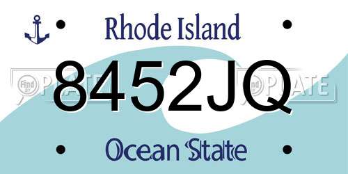 8452JQ Rhode Island License Plate
