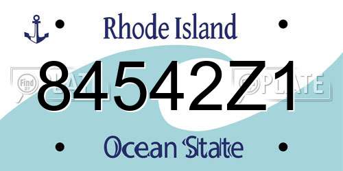 84542Z1 Rhode Island License Plate