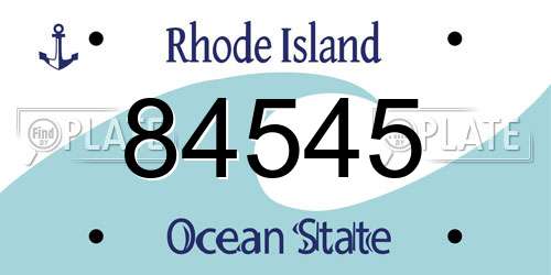 84545 Rhode Island License Plate