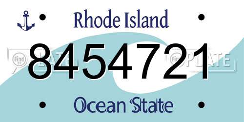 8454721 Rhode Island License Plate