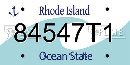 84547T1 Rhode Island License Plate