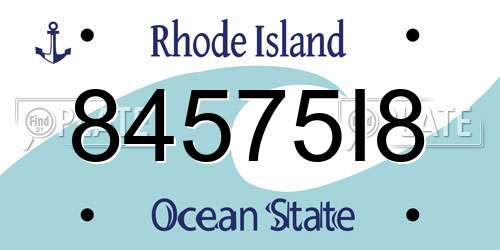 84575I8 Rhode Island License Plate