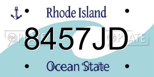 8457JD Rhode Island License Plate