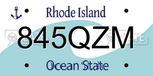 845QZM Rhode Island License Plate