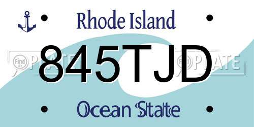 845TJD Rhode Island License Plate