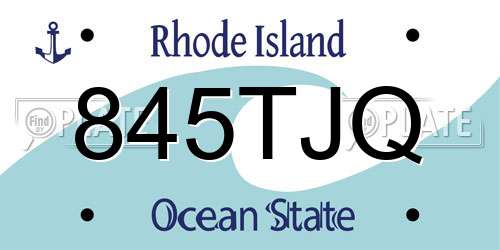 845TJQ Rhode Island License Plate