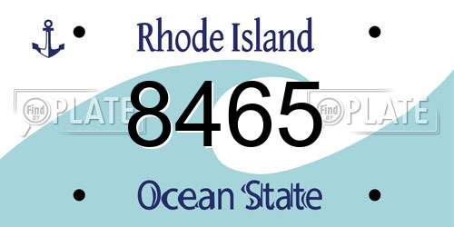 8465 Rhode Island License Plate