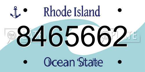 8465662 Rhode Island License Plate