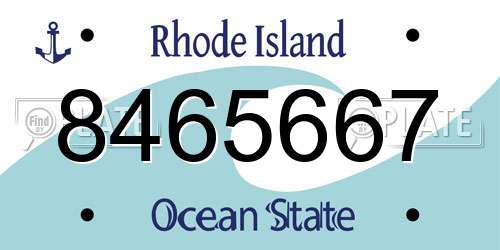 8465667 Rhode Island License Plate