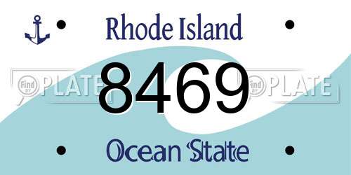 8469 Rhode Island License Plate