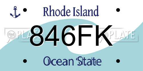 846FK Rhode Island License Plate