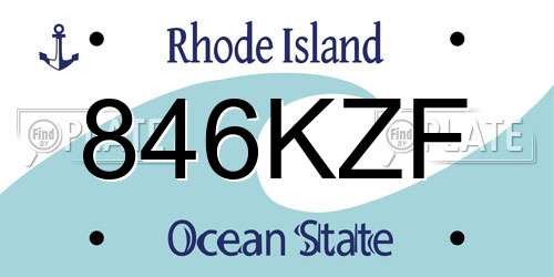 846KZF Rhode Island License Plate