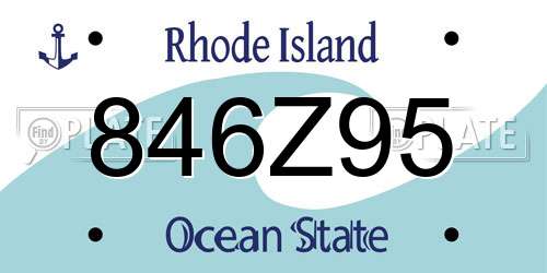 846Z95 Rhode Island License Plate