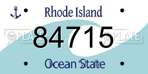 84715 Rhode Island License Plate