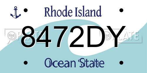 8472DY Rhode Island License Plate