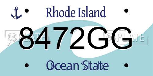 8472GG Rhode Island License Plate