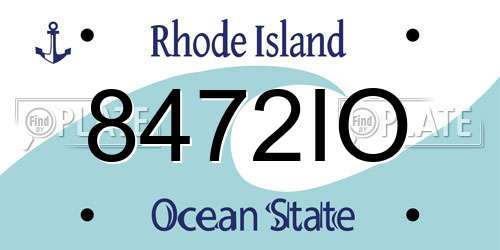 8472IO Rhode Island License Plate