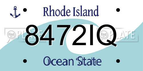 8472IQ Rhode Island License Plate