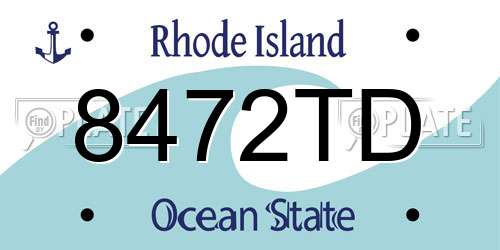 8472TD Rhode Island License Plate